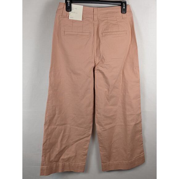 A New Day Wide Leg Pants High-Rise Cropped Coral Pink 4 Capri Staple Ankle Work - Picture 3 of 10